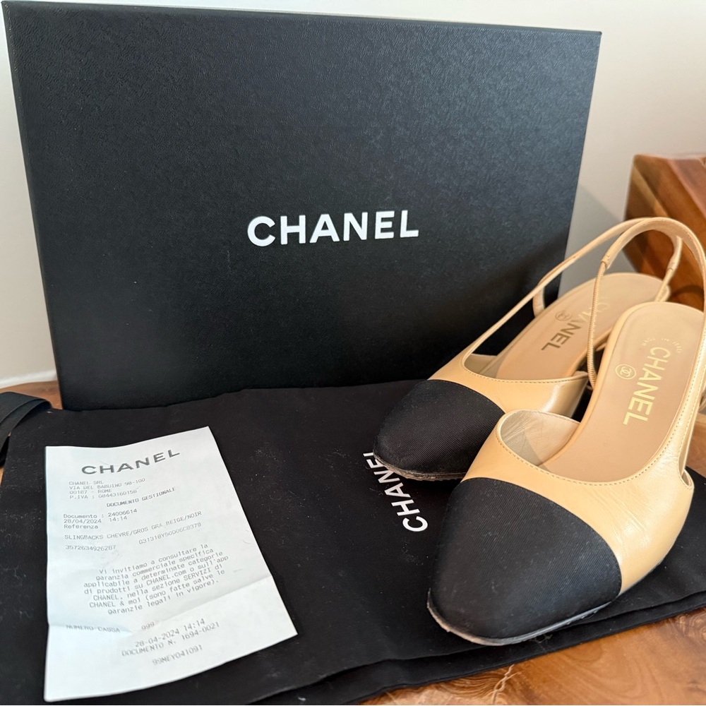 CHANEL Slingback Block Heels